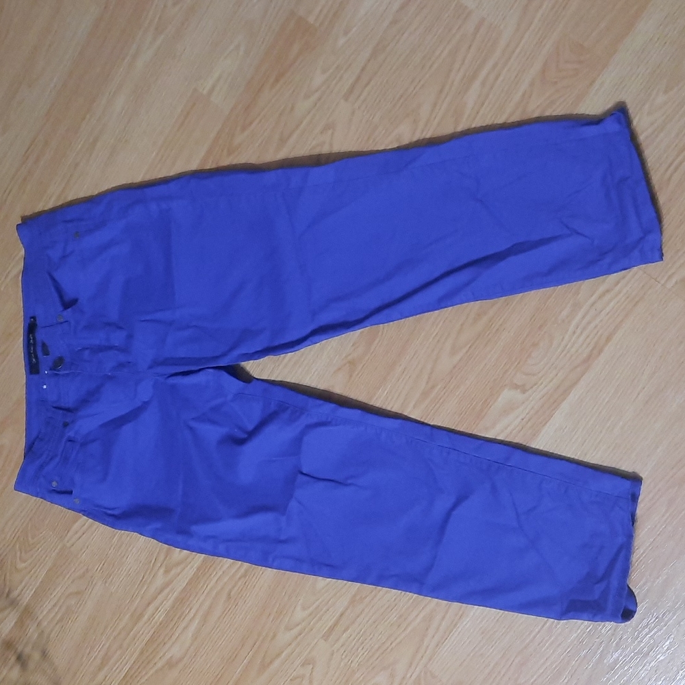 Calvin Klein Straight Leg Pants in Bright Blue